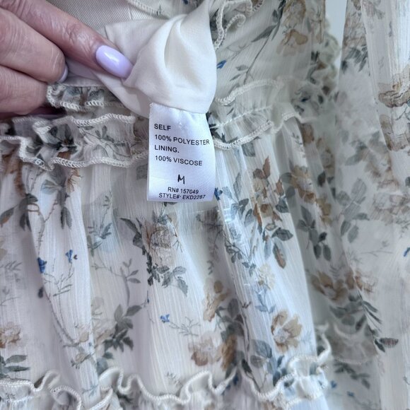 Aladore, Coquette Girl, Floral, Raffles Fit & Flare Open Back Mini Dress, Size M - Picture 13 of 14